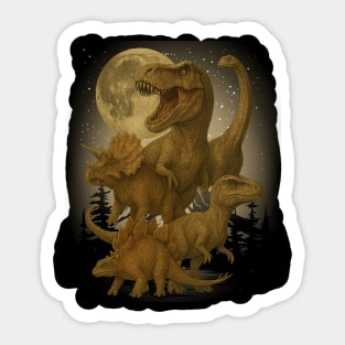 Velociraptor Dinosaur Moonlight Sticker